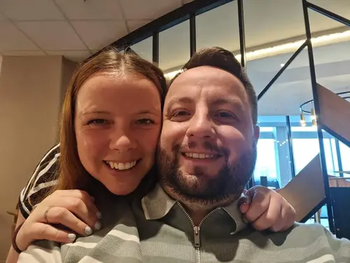 Looking at our smiles, we were probably about to eat something good.